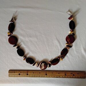 Tiger's eye and jasper necklace 20 inches long